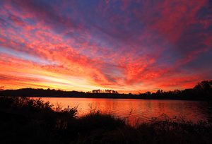 lake view sunset