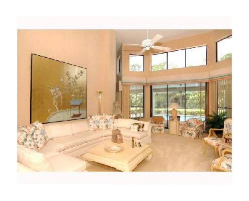 living room with high ceilings