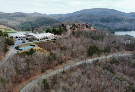 waterfall at lake burton