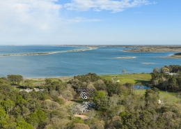 aerial w/ property identified in Farm Neck Golf Club 15 tamarack lane